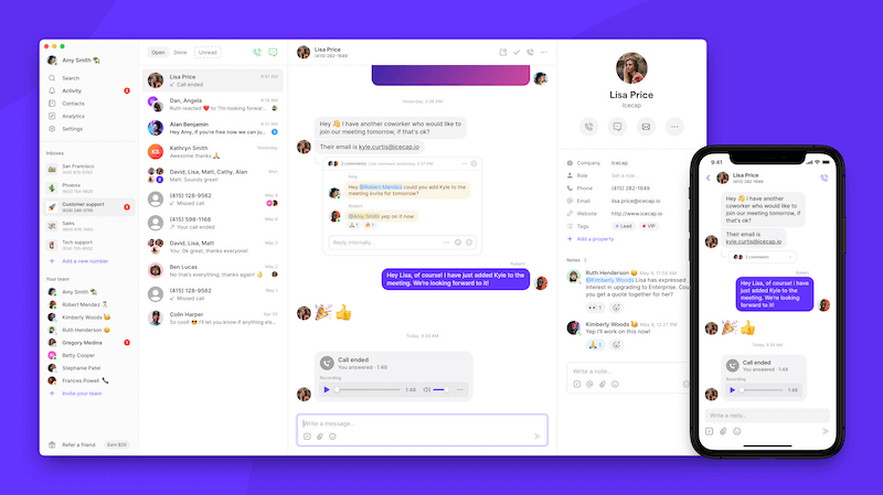 Calling Spain from the US using the Quo mobile and desktop apps