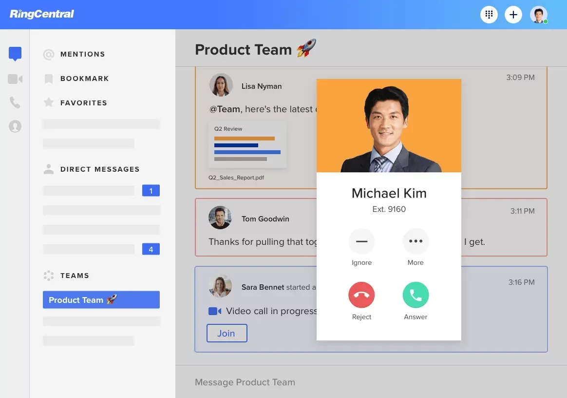 RingCentral pricing: RingCentral app