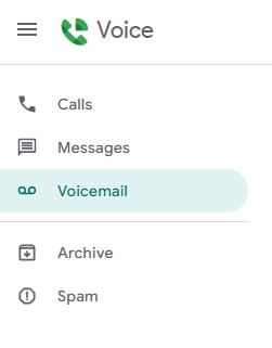 Porting a number to Google Voice: Google Voice inbox