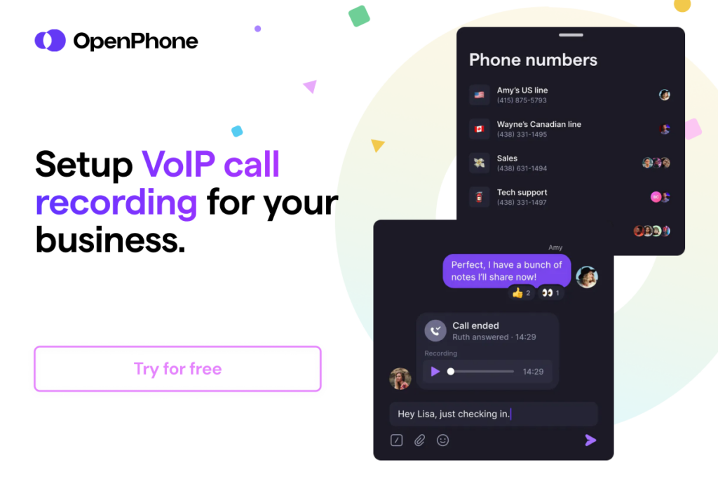 setup VoIP call recording for your business with Quo