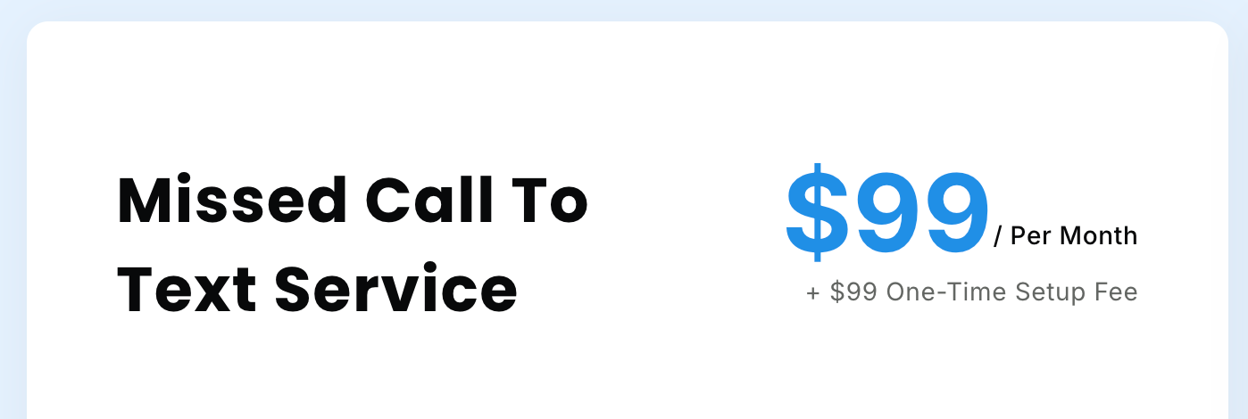 Missed call text back software: Enzak pricing