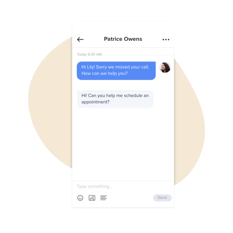 Missed call text back software: Weave