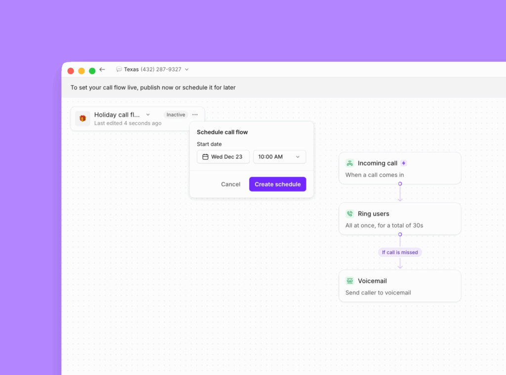 Call forwarding on iPhone: Temporary call flows in Quo