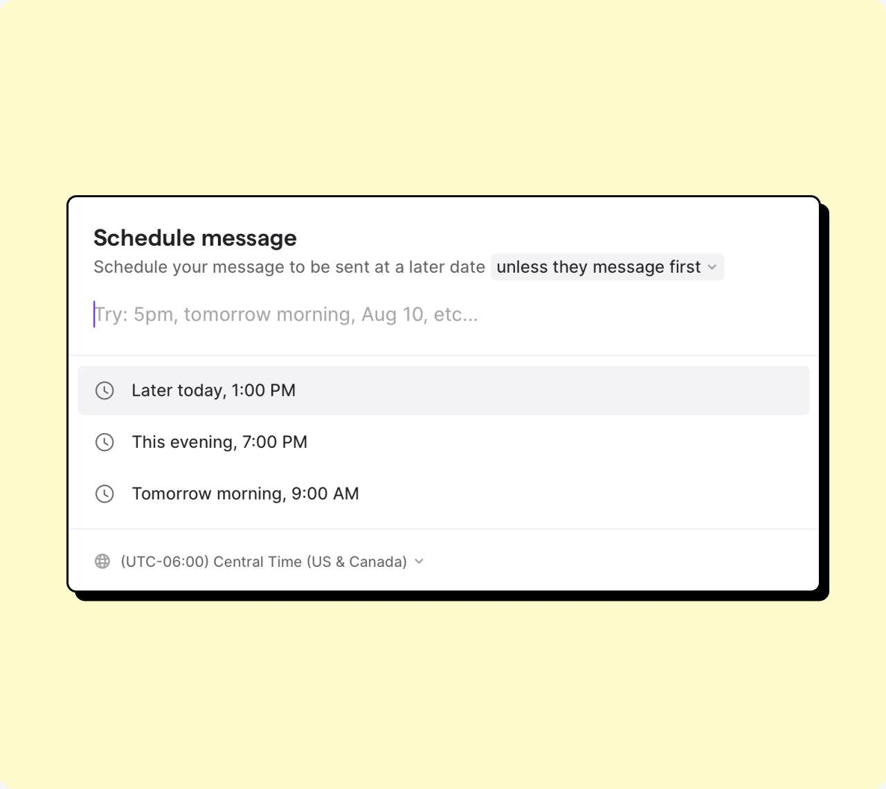 Chat vs text: Quo's schedule message feature