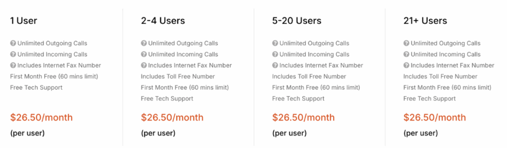 Callture provides three different pricing plans.